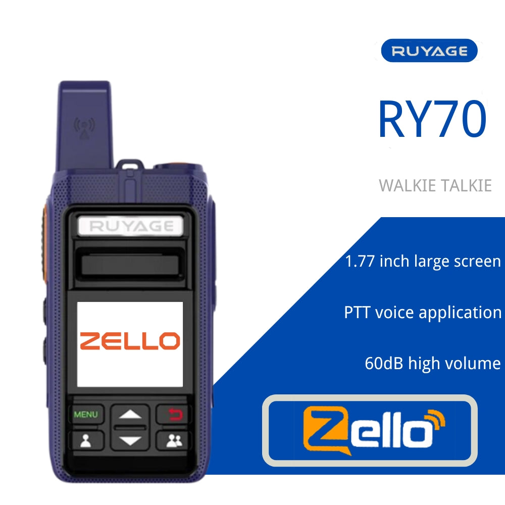 Ruyage RY70 Zello Push-to-Talk 4G LTE Long Range PoC Radio