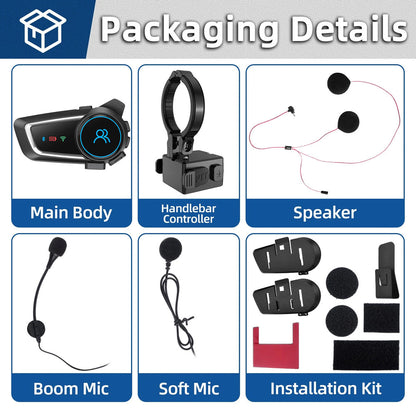 Ruyage Motorcycle Helmet Bluetooth Headset with PTT for Zello App