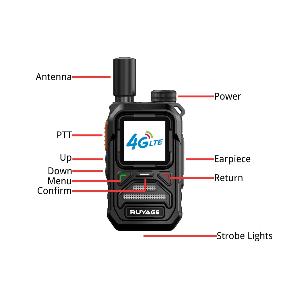 Ruyage X10 Two Way Radio Nationwide LTE Push-to-Talk Walkie Talkie