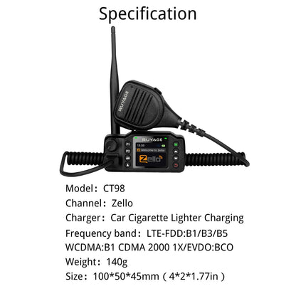 Ruyage Zello PTT 4G LTE Vehicle Mounted Mobile Two Way Radio