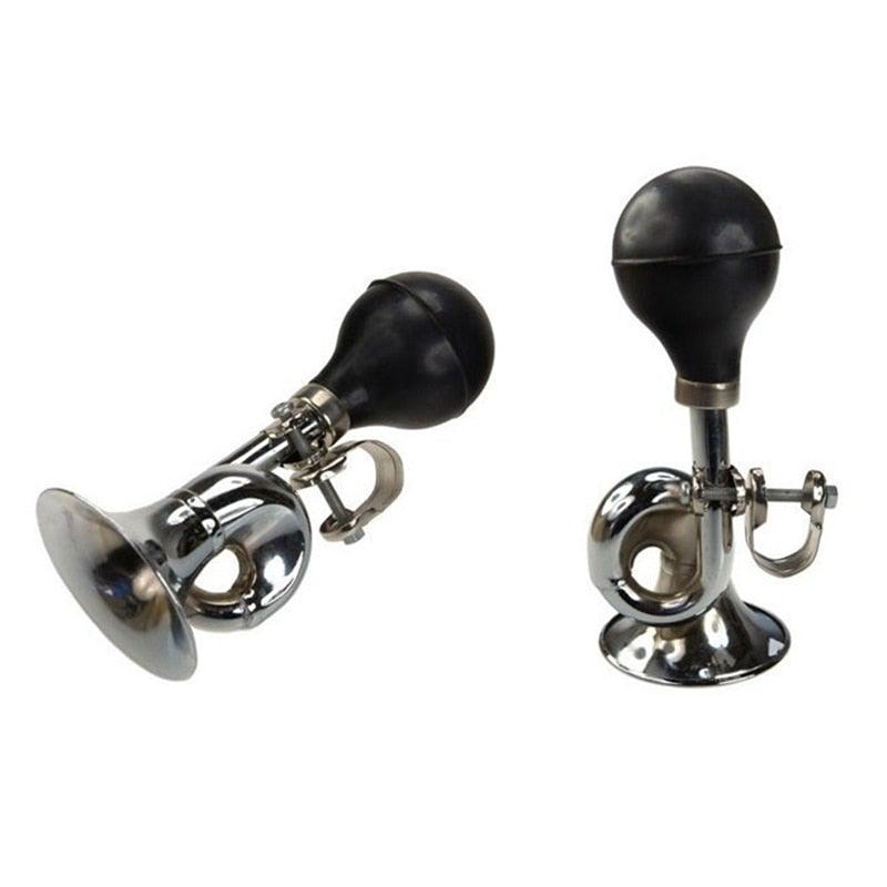 Bicycle Air Horn Safety Bell Ring Handlebar Bicycle Accessories Mountain Road Bike Cycling Loud Bells Alloy Trumpet Honking Bike Horn For Adults Classic Bugle Horn Metal Squeeze Horn For Golf Cart Fits All Bicycle Handle Bar Loud Sounds