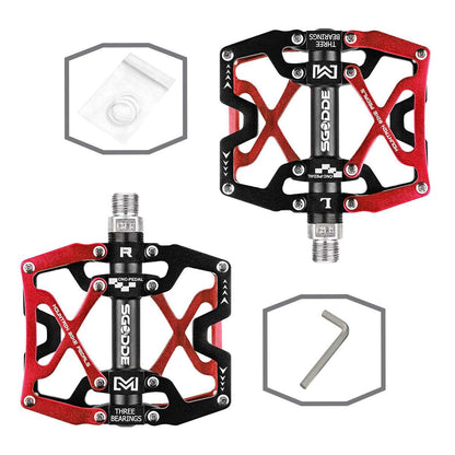 Mountain Bike 1 Pair Pedals Aluminum Alloy Cycling Bicycle Ultralight Wide Platform Anti-slip Pedal Bike Pedals Metal Bicycle Pedals Sealed Bearing Aluminum Alloy Mountain Bike Pedals Flat
