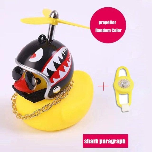 Normal Airscrew Helmet Standing Duck Broken Wind Small Yellow Duck Bike Motor Riding Cycling Lights Bicycle Accessories Rubber Yellow Duck Toy Bike Ornaments Yellow Duck With Proper Helmet Cool Decorations