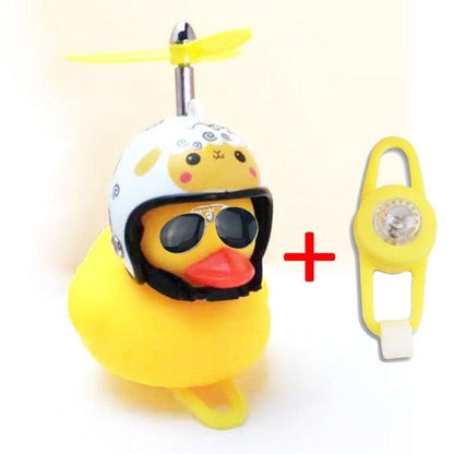 Normal Airscrew Helmet Standing Duck Broken Wind Small Yellow Duck Bike Motor Riding Cycling Lights Bicycle Accessories Rubber Yellow Duck Toy Bike Ornaments Yellow Duck With Proper Helmet Cool Decorations