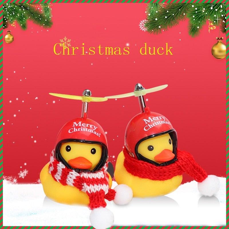Small Yellow Bike Duck Bicycle Bell Luminous Airscrew Helmet Duck Ducky Bicycle Wind Motor Riding Cycling Lights Horn Rubber Duck Toy Car Ornaments Yellow Duck Car Dashboard Decorations Squeeze Duck Bicycle Horns With Propeller Helmet