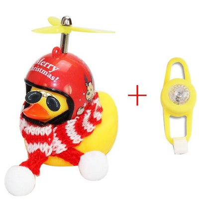 Small Yellow Bike Duck Bicycle Bell Luminous Airscrew Helmet Duck Ducky Bicycle Wind Motor Riding Cycling Lights Horn Rubber Duck Toy Car Ornaments Yellow Duck Car Dashboard Decorations Squeeze Duck Bicycle Horns With Propeller Helmet
