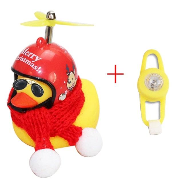Small Yellow Bike Duck Bicycle Bell Luminous Airscrew Helmet Duck Ducky Bicycle Wind Motor Riding Cycling Lights Horn Rubber Duck Toy Car Ornaments Yellow Duck Car Dashboard Decorations Squeeze Duck Bicycle Horns With Propeller Helmet